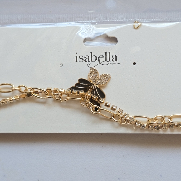Isabella Double Necklace Chain Butterfly Charm NWOT - Picture 5 of 6